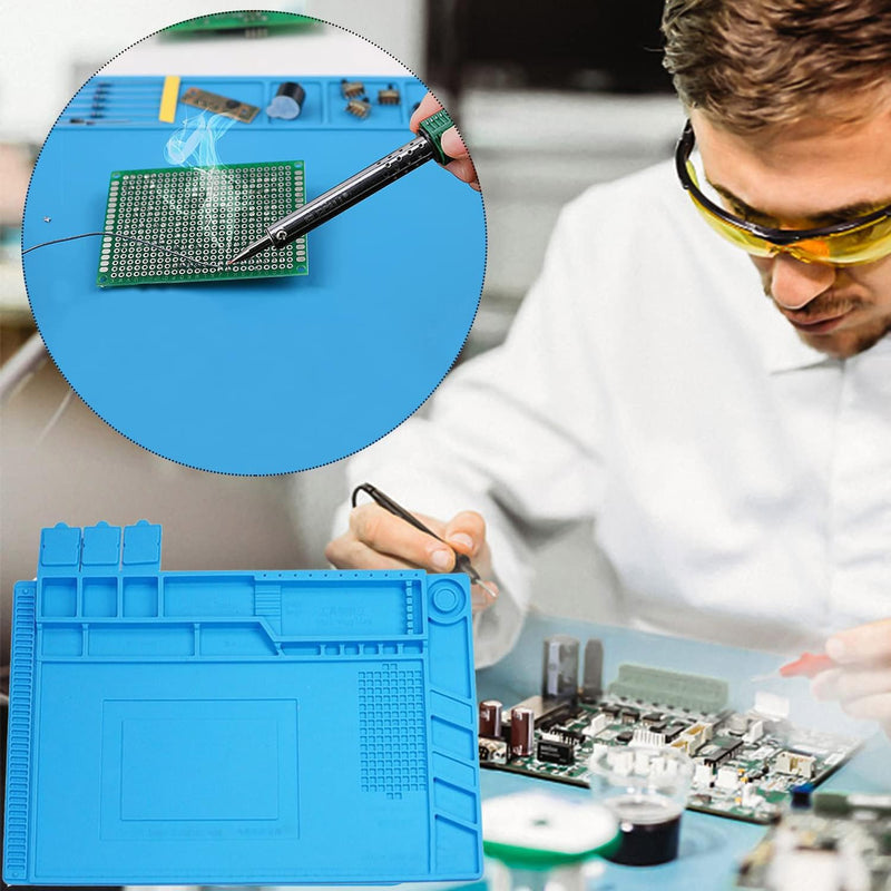[AUSTRALIA] - Magnetic Soldering Mat, 45 x 30 cm, Repair and Soldering Mat, Silicone, 500°C Workbench Mat, for Repairing Watches, Phones, Laptops 