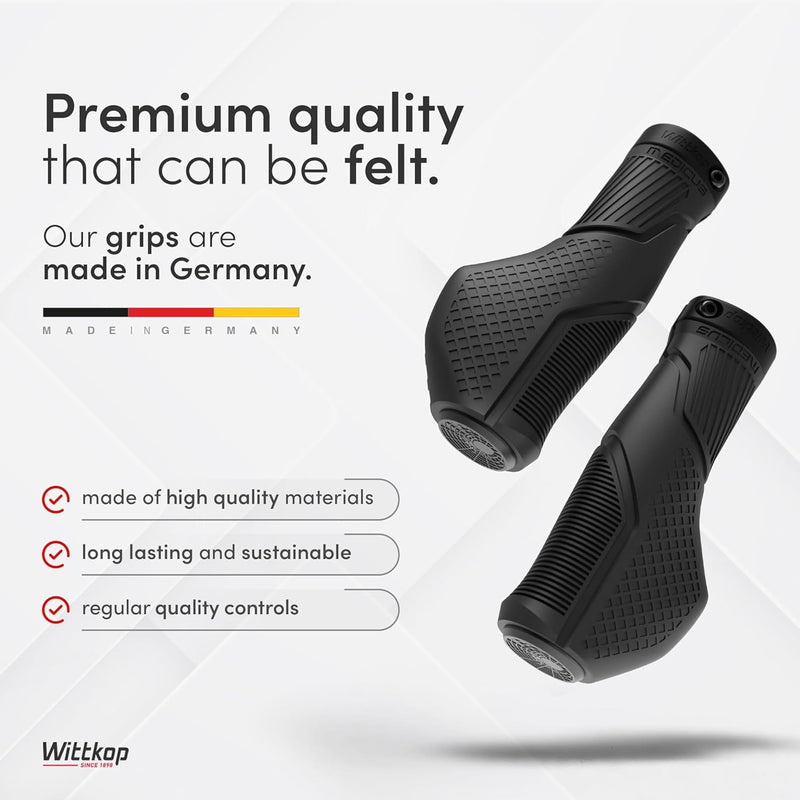 [AUSTRALIA] - Wittkop Bike Grips With Innovative 3-Zone Design Made in Germany - Ergonomic Non-Slip Comfort and EFC Zones for Optimized Grip & Comfort - Handlebar 