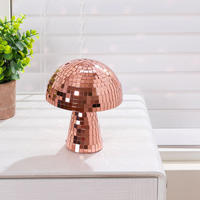 [AUSTRALIA] - 7 Inch Rose gold Mushroom Disco Ball, Mushroom Disco Ball Reflective Mirror Ball for Wedding Party Room Bar Decor 7inch 