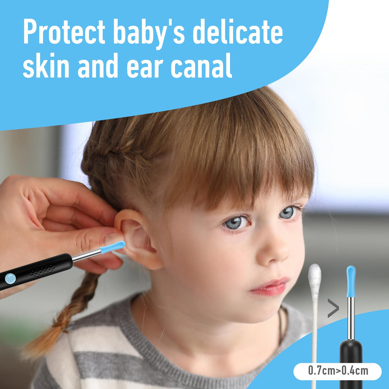 120 Pcs Ear Wax Removal Cleaner Tips,Ear Wax Removal Replacement Tips for Ears Camera, Silicone Ears Spoon Tip for Wet Dry Earspoon Accessories Set for Adult Earwax Remover Endoscope