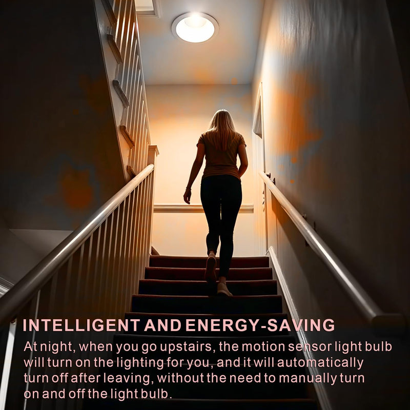 McDen Motion Sensor Light Bulb, PAR38 16W Equivalent 100W 6000K Daylight, Indoor Motion Activation Detector Light Bulb, E26 Base Dusk to Dawn Security Night Light.LED Flood Lights Outdoor, 4 Packs Daylight White PAR38-16W