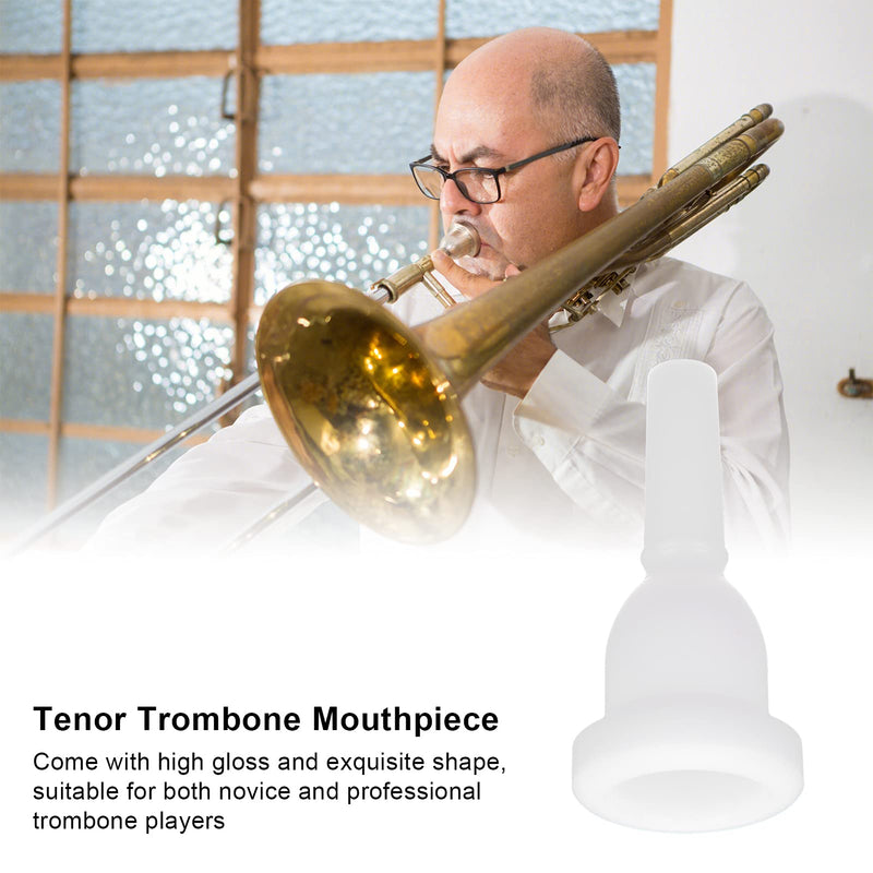 Trombone Mouthpiece, White Professonal Pure Sound Labor‑Saving ABS Plastic Trombones Mouth for Players for Wind Instrument for Performance for Practice