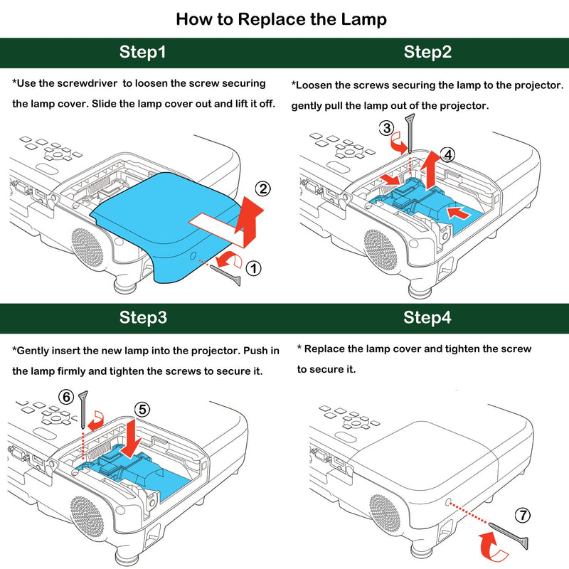 Litance Replacement Projector Lamp Bulb for Epson ELPLP78 V13H010L78 PowerLite Home Cinema 2030 2040 2045 2000 740HD 730HD 725HD VS230 VS330 VS335W EX3220 EX5220 EX6220 EX7220 EX7230 EX7235 Projectors