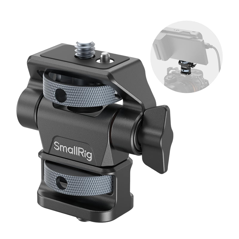 [AUSTRALIA] - SmallRig Adjustable Camera Monitor Mount, 360° Swivel and 180° Tilt Monitor Holder, with 1/4"- 20 Screws, Bouncy Locating Pins, Anti-Twist Design, for Ninja V and V+ Monitors 