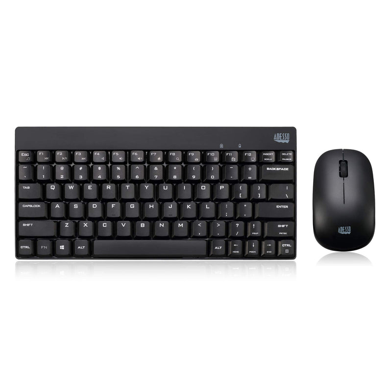 Adesso WKB-1100CB Natural Ergonomic Wireless Spill Resistant Mini Keyboard & Mouse Combo