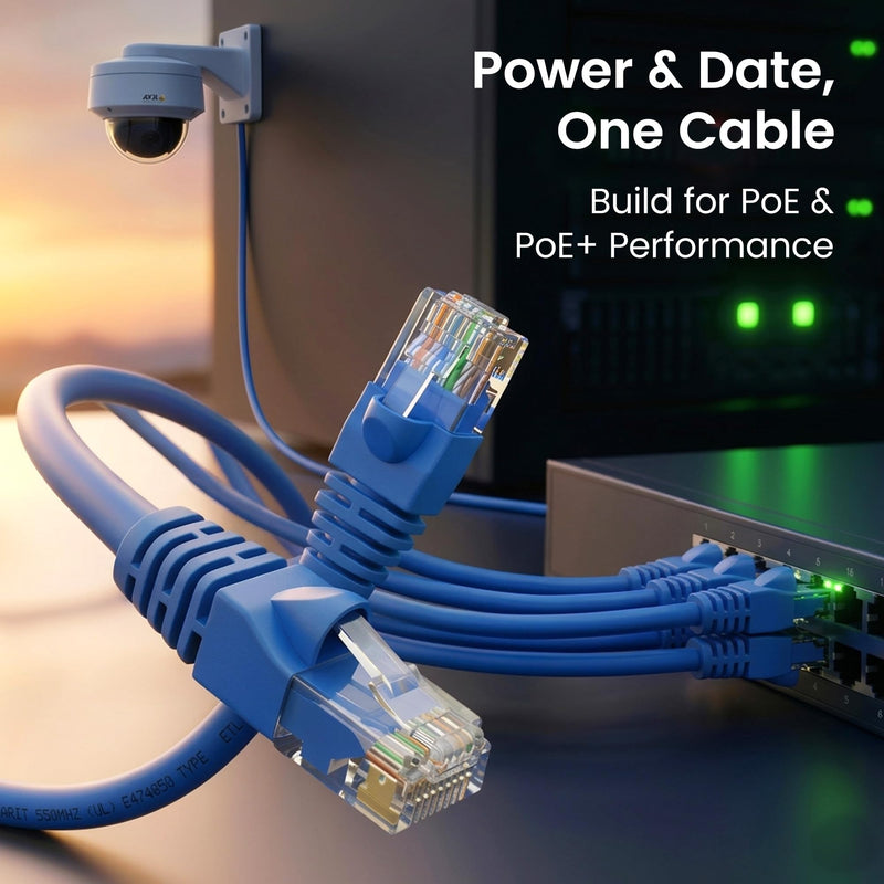 GEARit Cat6 Patch Cables Cat 6 Ethernet Cable 0.5 ft 50-Pack Blue | Ethernet Patch Cable, 10Gbps 550MHz 24AWG Pure Copper, Snagless, Gold Plated RJ45 for Router, Server, Router, PC 0.5 Feet