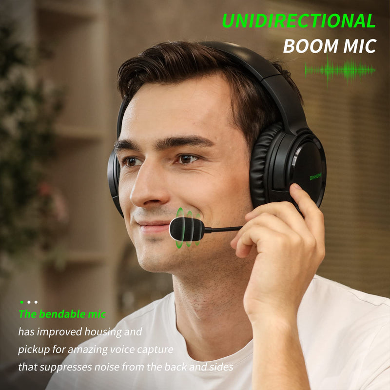 BINNUNE Gaming Headset with Mic for PS4 PS5 Xbox Series X|S Xbox 1 PC NS, Wired Gaming Headphones with Microphone for PS 4|5 Xbox1 Black Green