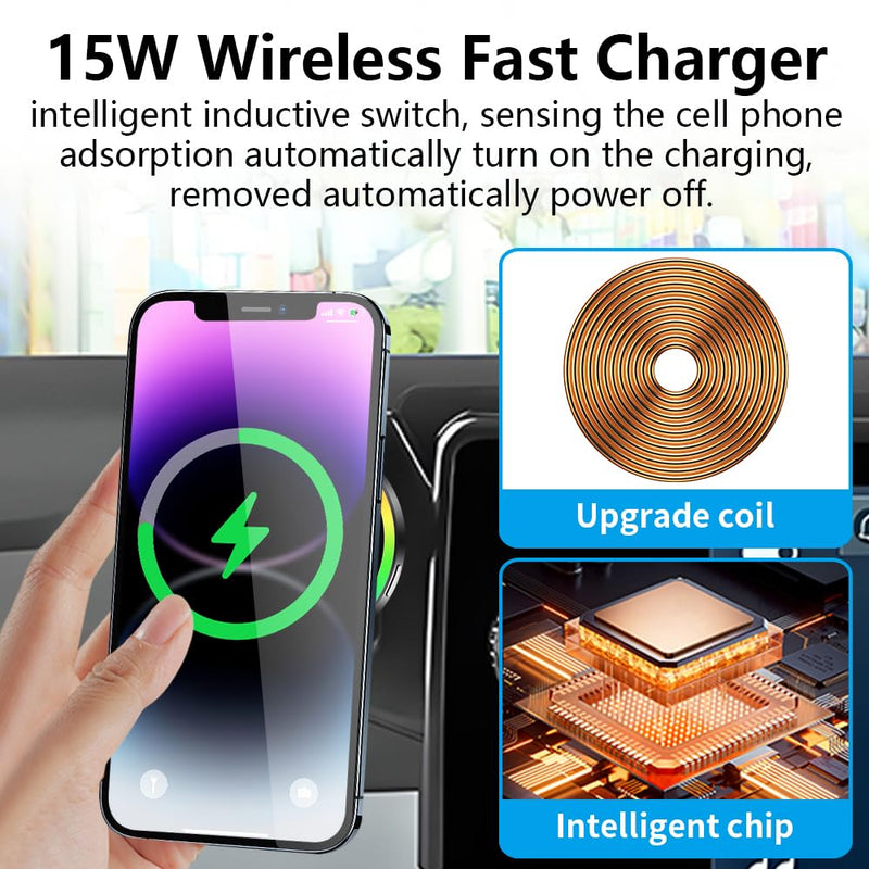 Car Magnetic Phone Mount for Honda Prologue 2024 2025 2026 and Acura ZDX 2024-2025 Auto Interior Accessories Best Cellphone Holder Fast 15W Wireless Charger Cell Phones Charging Screen Stand