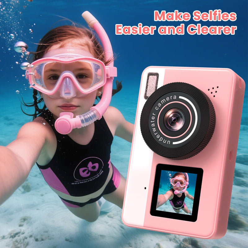 4K Waterproof Camera,10FT Underwater Digital Camera,48MP Floating Camera | for Snorkeling,Surfing,Swimming and Kayaking,Dual-Screen Selfie,Autofocus,18X Zoom,Fill Light,32GB Card,Type-C Rechargeable