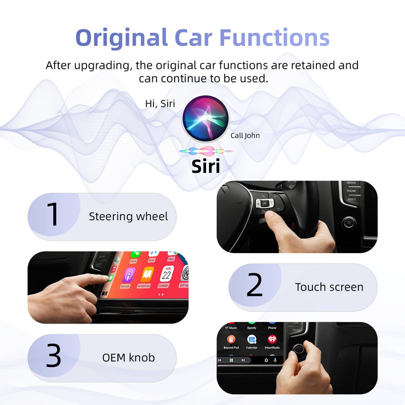Wireless CarPlay Adapter for iPhone, 2 in 1 Android Auto Wireless Adapter | with CarPlay＆Android, Plug and Play, Fast and Stable Connection RM-KPL083