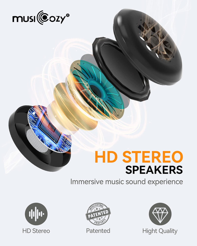MUSICOZY 3D Sleep Headphones Bluetooth Sleeping Eye Mask & Bluetooth 5.4 Module Kit with Speakers and Charging Cable