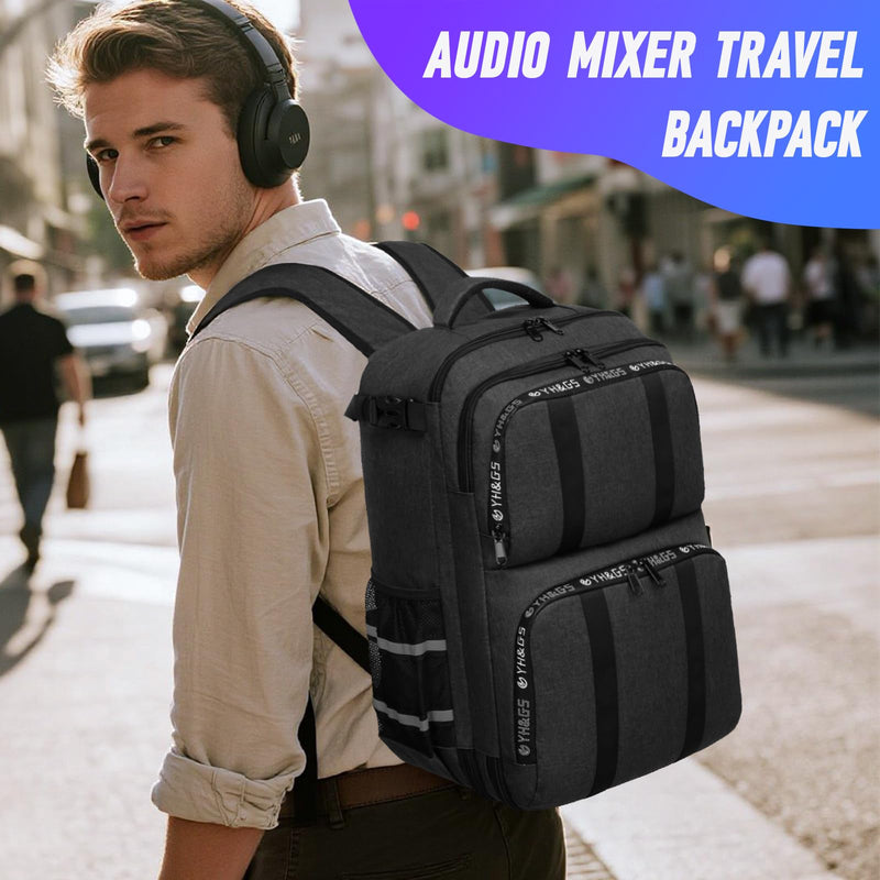 Audio Mixer Travel Case Bag, DJ Mixer Storage Backpack Compatible with RODECaster Pro, RODECaster Pro II, RC Duo, Podcast Mixer Case for Microphones and More Podcast Equipment