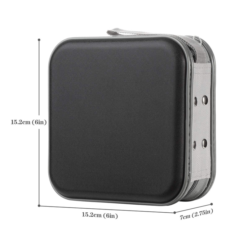 alavisxf xx CD Case, 48 Capacity Hard Plastic DVD Case Portable Zipper CD Case Holder Large Storage Disc Wallet Bag for Car Home Travel (Black, 48 Capacity) Black