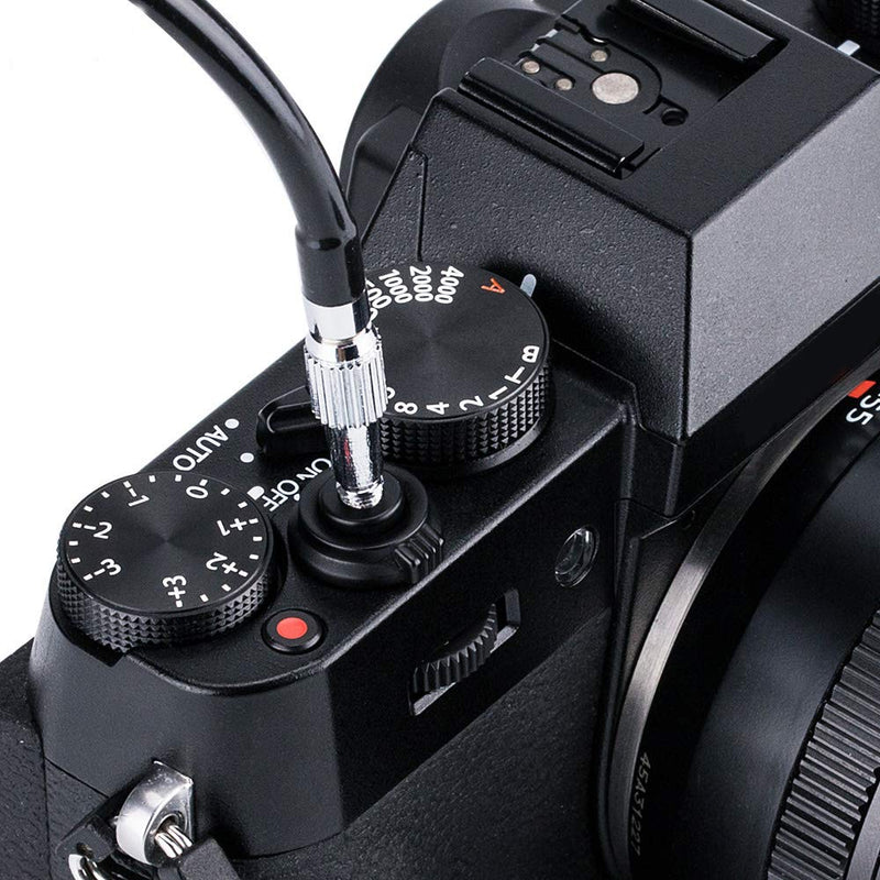 JJC Mechanical Shutter Release Cable Cord with Bulb-Lock for Fuji Fujifilm X-T5 X-T4 X-T3 X-T50 X-T30 II X-M5 X-PRO3 X100VI X100V X-T2 X-T20 X100F X-E4, Sony RX1R II RX10 IV III, Lecia M10 M9 & More 70cm Red