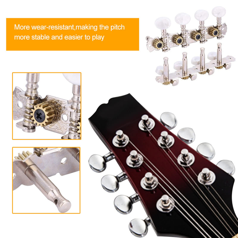 Mandolin Tuning Pegs 4L4R Acrylic Vintage Keystone Tuning Keys Machine Head 4L 4R Guitar Accessory Parts Tuners Set Replacements for 8 String