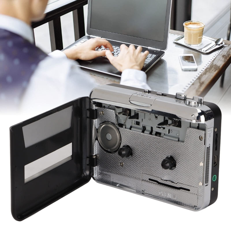 ASHATA Cassette to MP3 Converter Player, Portable Cassette Player with Headphones, 3.5mm Audio Jack, Convert Tapes to MP3 Cassette Tape Player for Laptop PC Car EC218