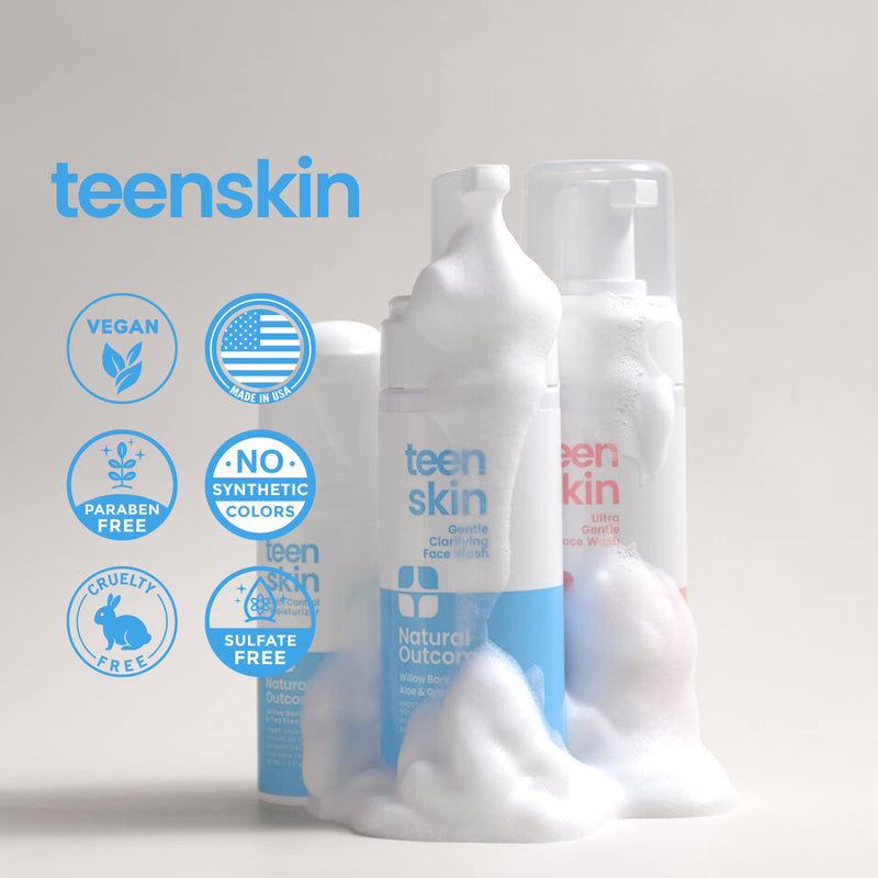 Teen Skin 3-Step Skin Care Kit | Daily Boys & Girls Skin Care Regimen | Face Wash, Toner, & Moisturizer | Perfect for Teens Preteens & Kids Looking to Prevent Acne | 3 Pc