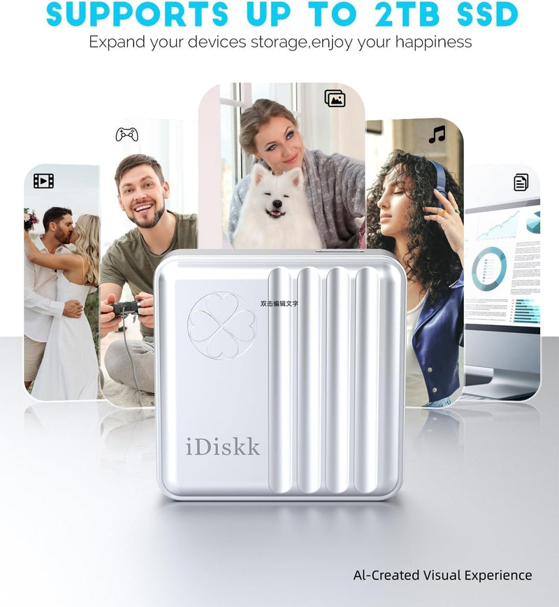 iDiskk 10Gbps M.2 NVMe SSD Enclosure,USB 3.2 Gen2 External SSD Reader | Supports 2230 M-Key NVMe SSD for iPhone17/16/15/iPad/Mac/PC, Pocket-Sized Portable Mini Design,Up to 2TB Max Capacity