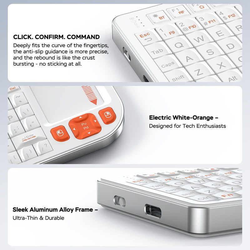 K809 Mini Keyboard with Touchpad, High-End Aluminum Alloy Frame,2.4G+BT | 1000mAh rechargeable battery,7-color backlight,ultra-thin and portable,for tv,android tv box,fire tv stick,htpc,frojector,pc