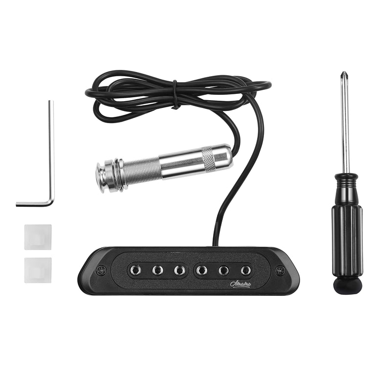 AMUMU SP60 Acoustic Guitar Pickup Humbucker Magnetic Passive Soundhole Pickup for Acoustic guitar Black