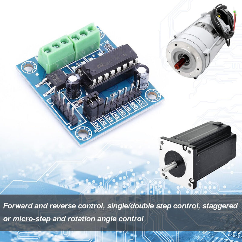 Motor Driver L293D 4 Channel Mini Motor Drive Expansion Board Motor Forward and Reverse Control PWM Speed Regulation DC 4.5V-36Vwith DC Female Cable Dupont Cable, 2 pcs