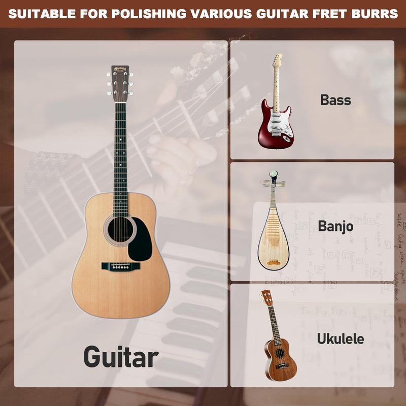 Guitar Fret End Beveling File, 4 in 1 3/23/35/90 Degree fret file - Guitar Bass Fret End Dressing, Guitar Fret Crowning End Bevel File Luthier Tools for Rounding, Shaping and Deburring