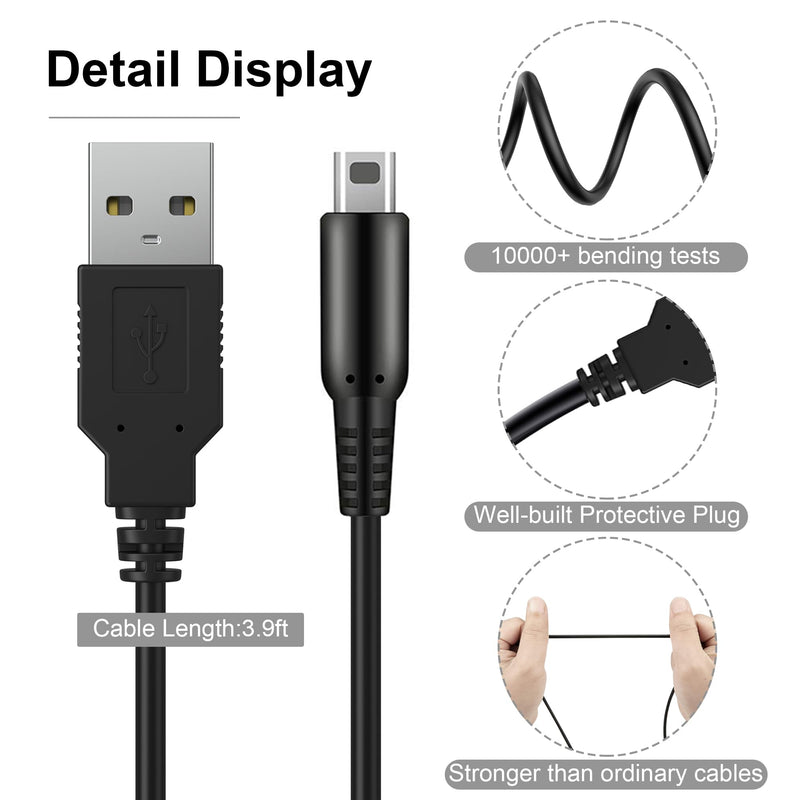 3DS USB Charger Cable, Power Charging Cord Compatible with New 3DS XL/New 3DS/ 3DS XL/ 3DS/ New 2DS XL/New 2DS/ 2DS XL/ 2DS/ DSi XL/DSi