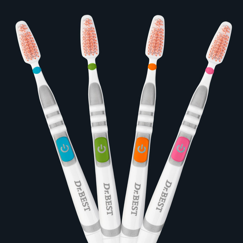 Toothbrush - Dr.BEST Vibration Breath-Fresh, Medium (Pack of 1), for up to 50% Better Accessibility Between Teeth 1 stück (1er Pack)