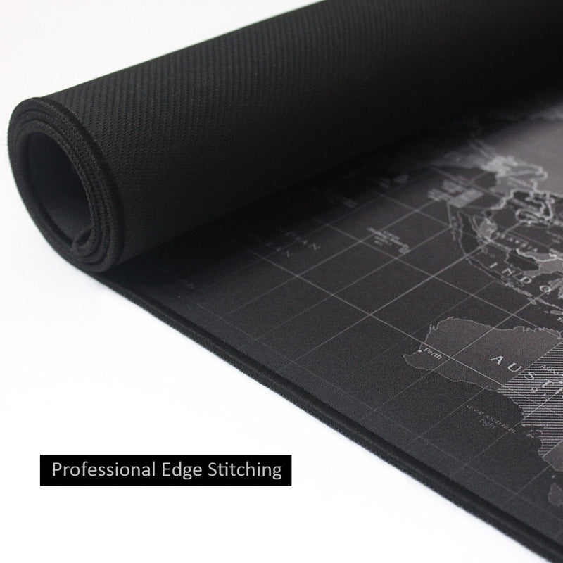 Benvo Extended Mouse Pad Large Gaming Mouse Pad- 35.4x15.7x0.12 inch Computer Keyboard Mouse Mat Non-Slip Mousepad Rubber Base and Stitched Edges for Game Players, Office, Study World Map Design Wolrd Map