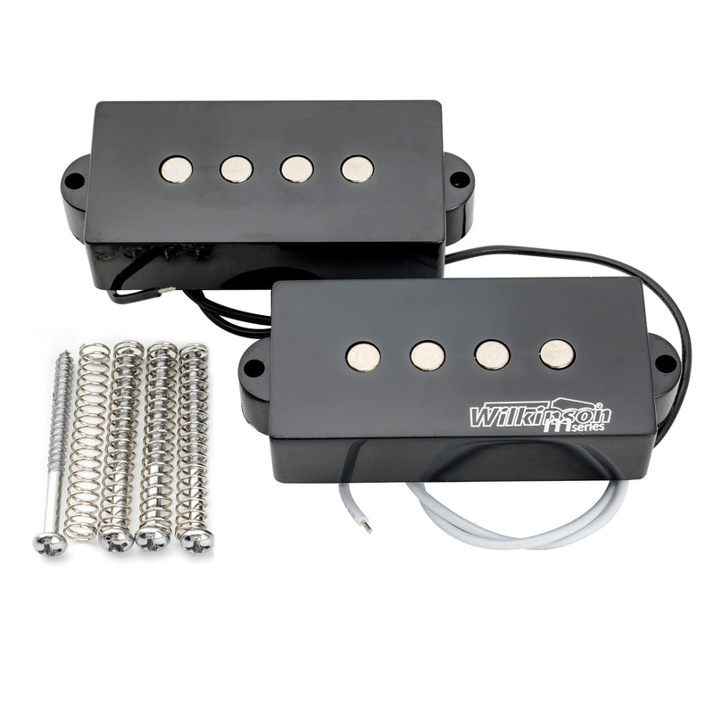 Wilkinson WOPB Vari Gauss Ceramic 4-String Precision Bass Humbucker Pickups Set for PB Style Electric Bass, Black