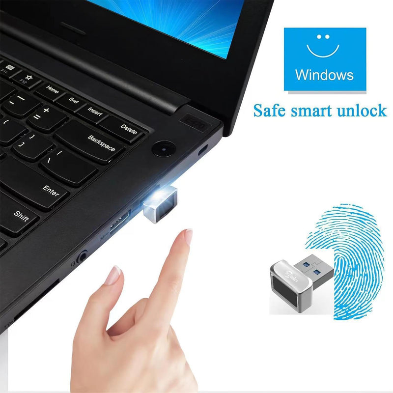 Windows Hello Fingerprint Reader Touch ID for Win10/11,Portable,Driver Free,360° Biometric Touch-ID,Fast Safe Sign-in & Unlock Windows Laptop,Desktop PC