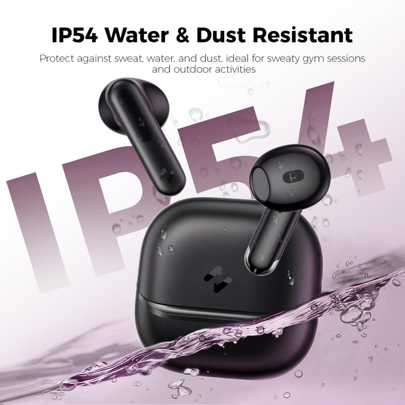 havit Space T1 Wireless Earbuds, Adaptive Hybrid Active Noise Cancelling Bluetooth Earbuds, 6-Mic AI ENC, Head-Tracked Spatial Audio, 40.5H Playtime, Semi-in-Ear Fit, Bluetooth 6.0, IP54, Black