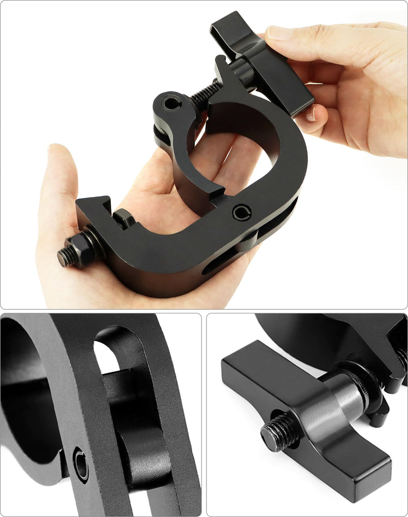 [AUSTRALIA] - QWORK Heavy Duty Truss Clamp Stage Light Trigger Clamp, 10 Pack 330 lb. Aluminum Fixture, DJ Light Clips Fits 1.89-2.0 in. Trusses, for Par Light Moving Head Beam Stage Light, Black 