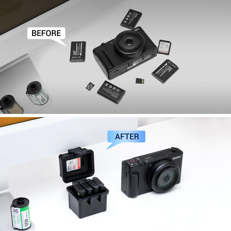 JJC LED Light Guide Ring with LI-90B LI-92B Battery Memory Card Case for Olympus Tough TG 7 TG6 TG5 TG4 TG3 TG2 TG1