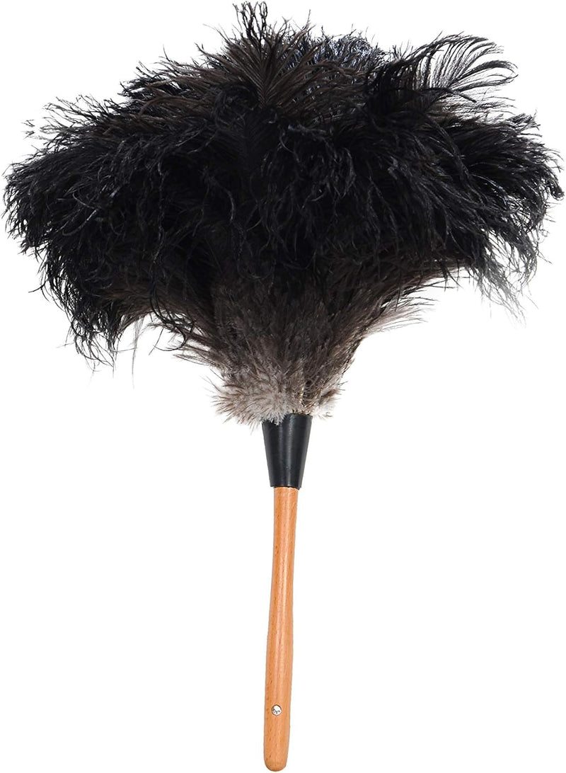 EVERCLEAN Ostrich Feather Duster Classic 14" 100% Natural Ostrich Feathers for Dusting Contoured, Intricate & Delicate Items - Classic Wood ErgoGrip Handle (6049.0)