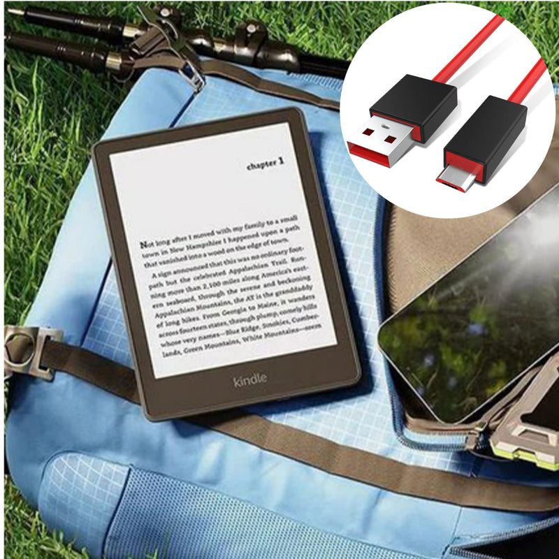 Saipomor Micro USB Charging Cord Charger Cable Compatible with Kindle Fire Tablets(Fire 1st-8th Gen), Kindle E-Readers(3rd-10th Gen), Kindle Paperwhite2/3/4 and Kindle Oasis2-3ft Black&Red