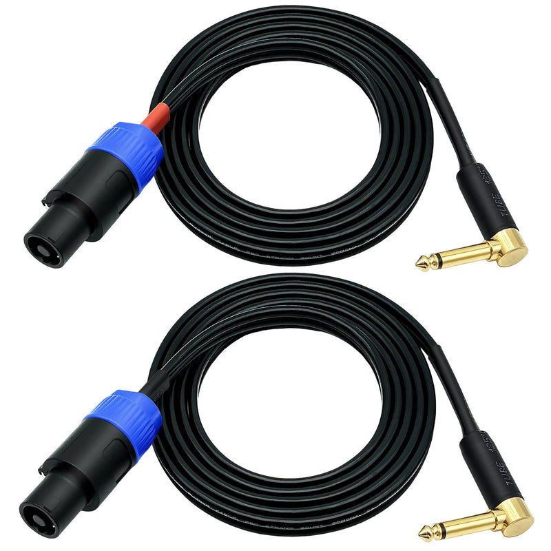 [AUSTRALIA] - CESS-133-6f Right-Angle 6.35mm 1/4 Inch TS Plug to Speakon Plug Speaker Cable, 2 Channel, Durable Heat-Shrink Protected Metal Housing (6 Feet) 6 Feet 
