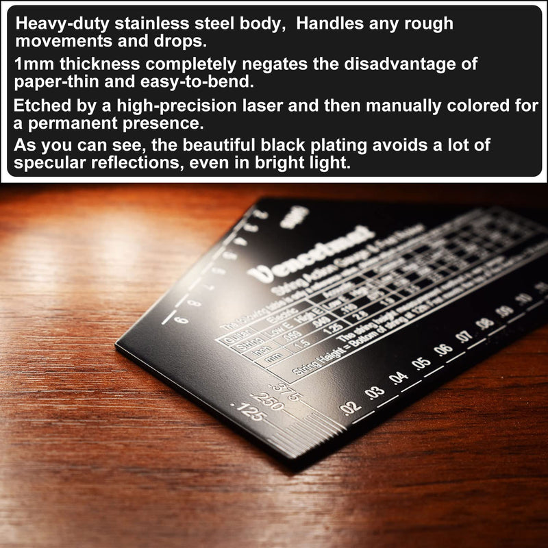 Guitar String Action Gauge, String Height Ruler, Guitar Fret Rocker, Fret Leveling Guide, Buzzing Fret Catcher, 1mm Thickness, Laser Etching, High Precision Graduations,Luthier Tools
