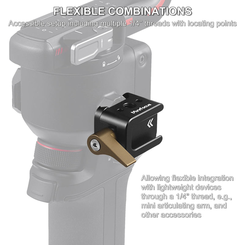 [AUSTRALIA] - NATO Clamp to Cold Shoe Adapter, Aluminum Alloy Quick Release Rail Lock With 1/4" Threaded ARRI Locating Hole for DJI RS 3 Flash Light Microphone Camera Cage Magic Arm V3505 