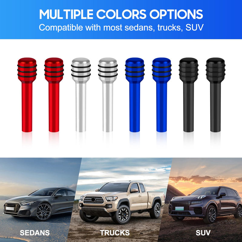 [AUSTRALIA] - 4 PCS Car Door Lock Knobs, Inner Door Lock Pull Pin Cover, Aluminum Alloy Decorative Door Lift Bolt, Universal Auto Accessories for Cars, Trucks (Red) Red 