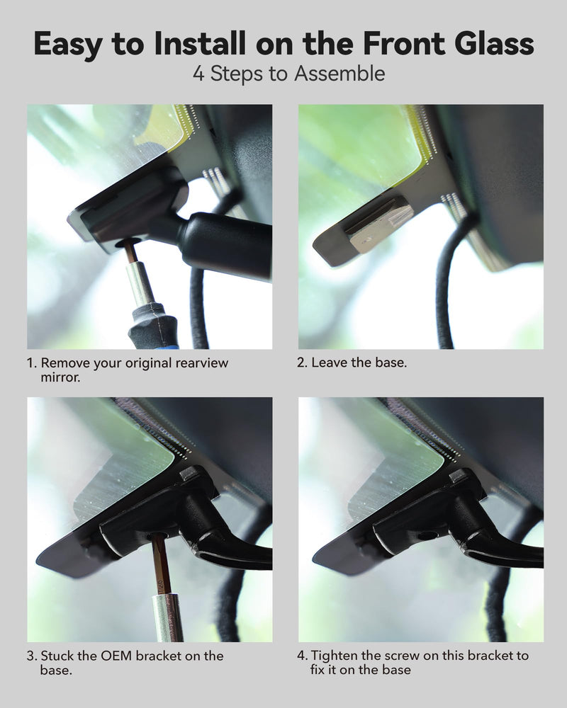 WOLFBOX Model 2 OEM Bracket Fit for Honda CR-Z Full Range,for USB C G840S/G840H/G850/G900 Mirror Dash cam