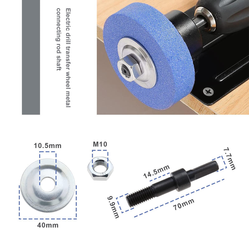 OTOTEC 2 Sätze Bohrdorn-Adapter-Kit Polierscheiben-Adapter für Schleifscheibe Faserscheibe Wollscheibe Stoffscheibe Umwandlungsstange Gewindedurchmesser 9,9 Mm