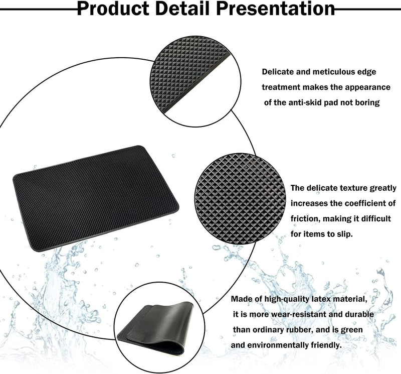 Car Dashboard Anti-Slip Mat, 10.6" x 5.9" Universal PVC Sticky Adhesive Pad for Auto, Multifunctional Vehicle Dash Strong Gripping Pad for Cell Phones Sunglasses Keys Coins Cell Phone Automobile Pads