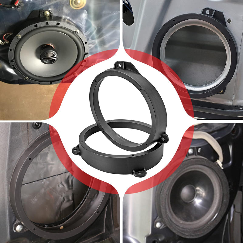 RED WOLF Front Door Speaker Adapter 6.5 Inch for Select 2008-2020 Subaru Forester Impreza Outback WRX/STI Install 6-1/2" Aftermarket Audio Speaker Spacer Ring Bracket 2 PCS