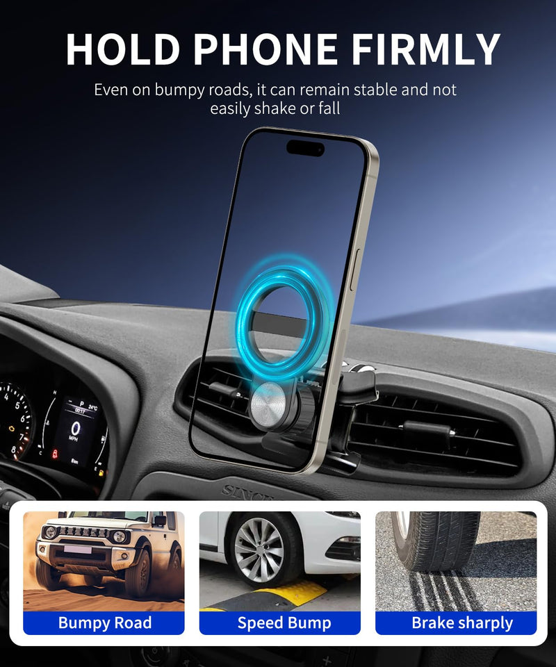 Car Phone Holder for Jeep Renegade 2015-2024 Auto Accessories, Cell Phone Mount Compatible with MagSafe, 360° Rotation, Hands Free Not Affect Air Vent