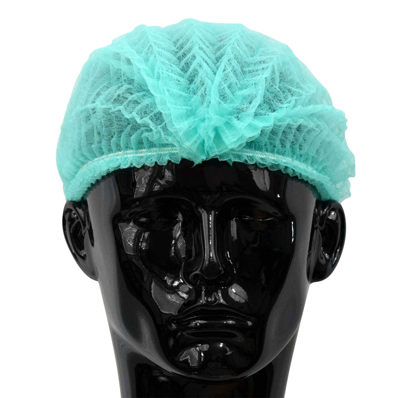 100 x simply direct Green Disposable Hair Net/Mob Caps in a Resealable Bag
