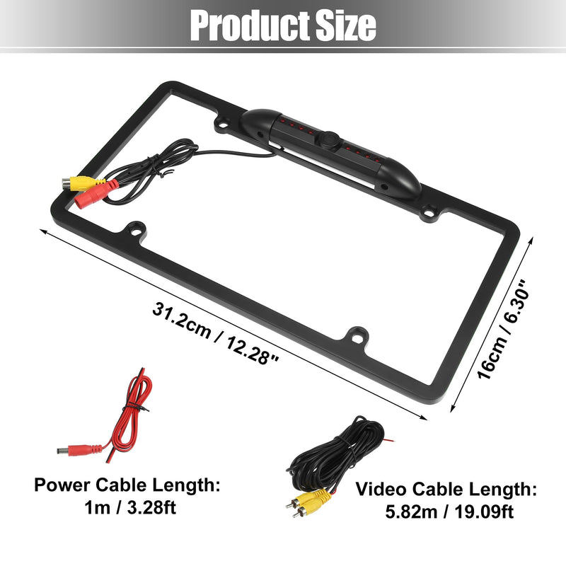 X AUTOHAUX HD Backup Camera for Trucks License Plate Backup Camera for Car Waterproof Infrared Night Vision 170 Degree Wide View Angle Rear View Camera