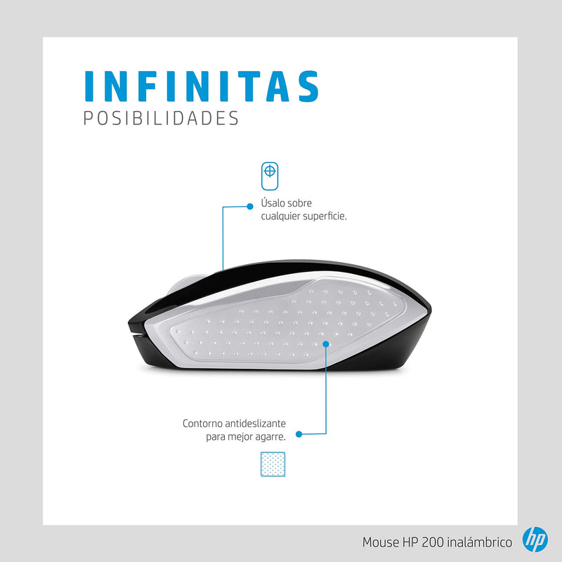HP Wireless Mouse 200 (Black/Silver, 2HU84AA)
