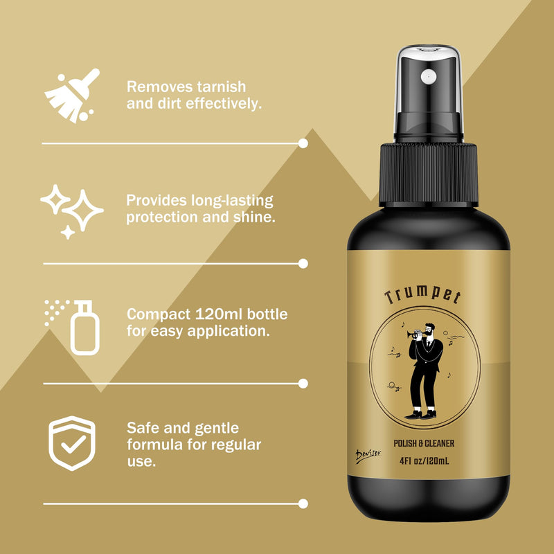 [AUSTRALIA] - Complete Trumpet Care Kit - Includes Polishing,Valve Oil,2 Cleaning Cloths,Slide Grease,and Cleaning Brush Regular 
