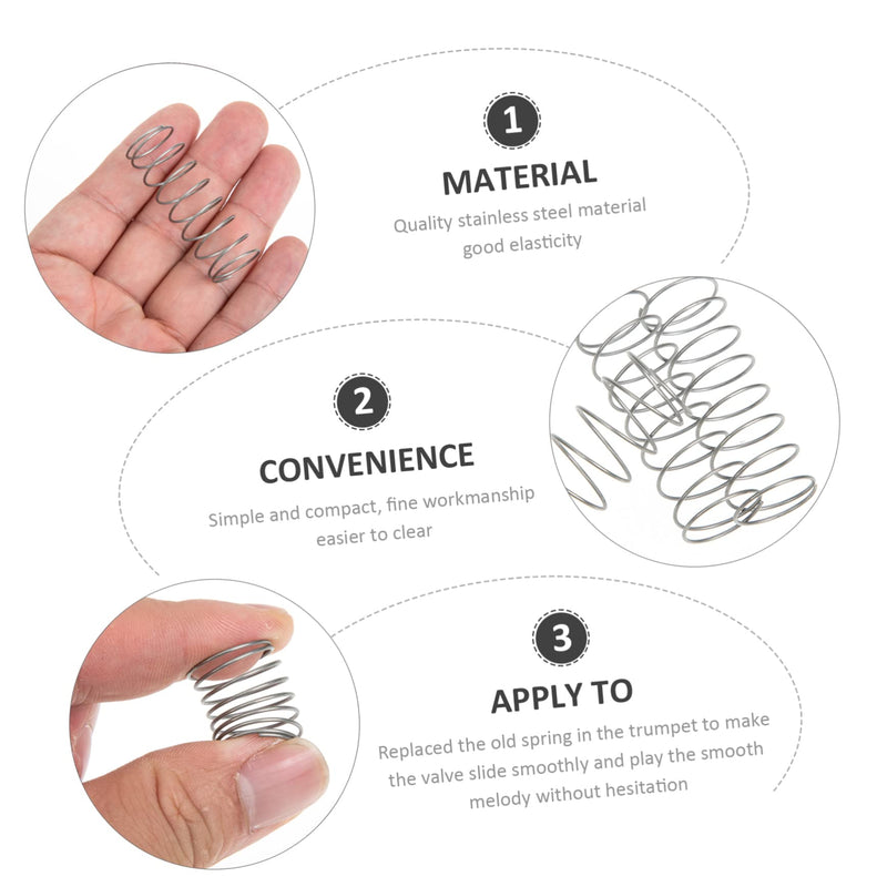 [AUSTRALIA] - Hemoton 3pcs Durable Trumpet Springs Portable Button Spring Replacement for Trumpet Sturdy Convenient Accessories for Wind Instruments 4.9x1.7cm Silver 